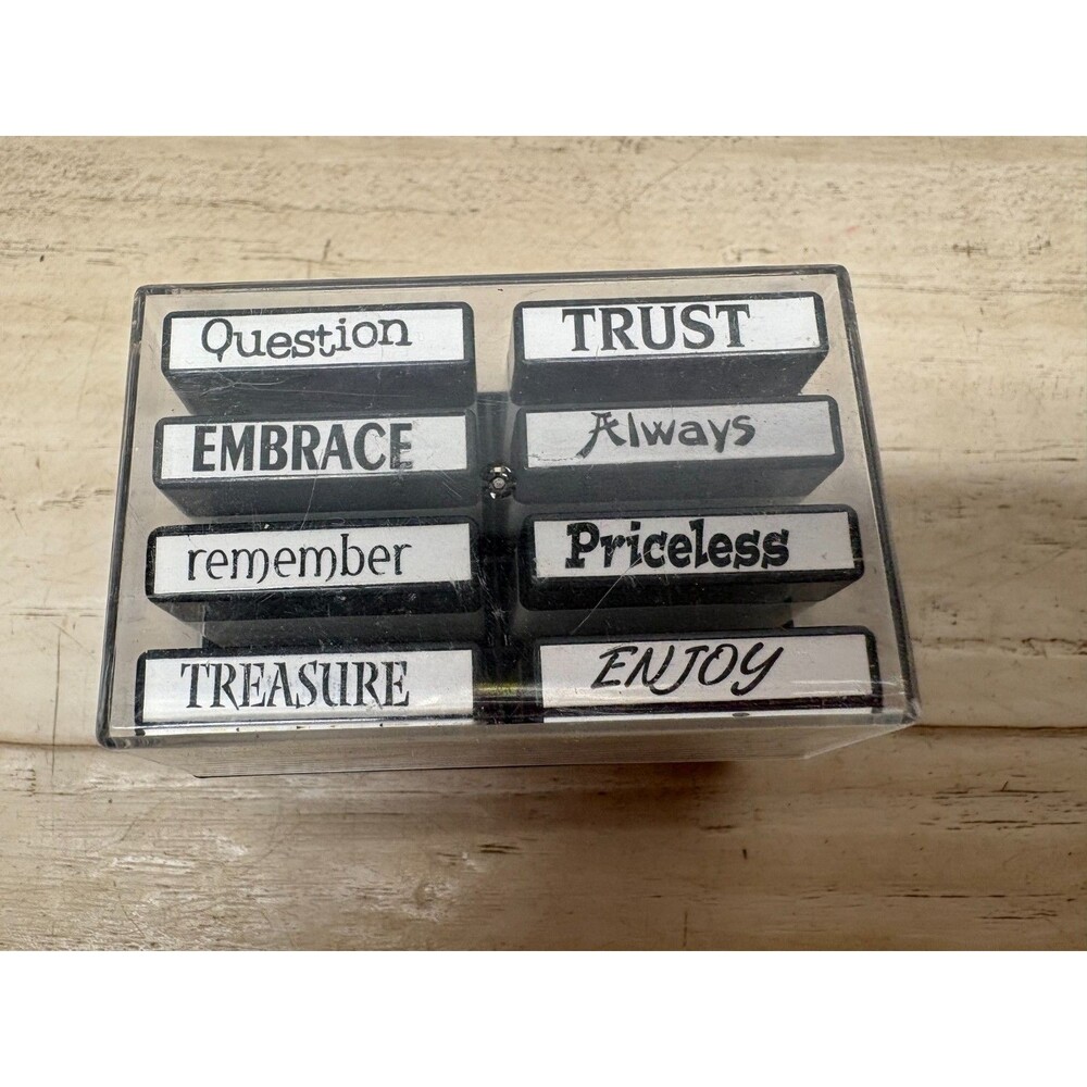 Mini Rubber Stamps In Storage Tray Set Of 8